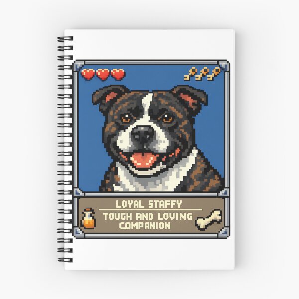 Item preview, Loyal Staffy Pixel Art Trading Card designed and sold by BestFriendTees.