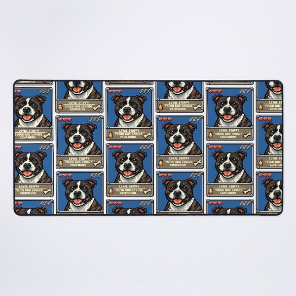 Item preview, Loyal Staffy Pixel Art Trading Card designed and sold by BestFriendTees.