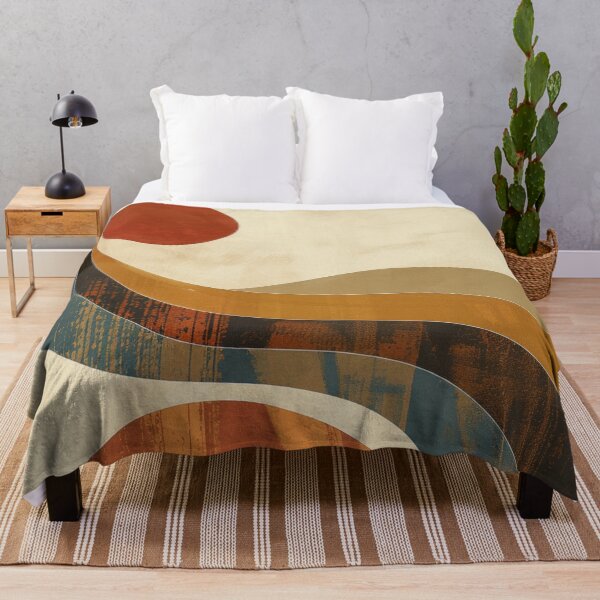 Item preview, Retro Sunset Landscape | Mid Century Modern Abstract Wall Art designed and sold by GrinGalore.