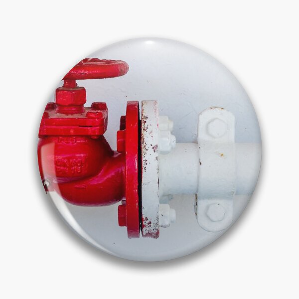 Item preview, Red Fire Valve And Pipe Connection Mounted On White Wall Industrial Fire Safety Plumbing Fixture designed and sold by Nmallia.