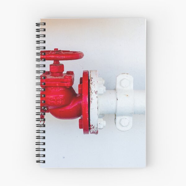 Item preview, Red Fire Valve And Pipe Connection Mounted On White Wall Industrial Fire Safety Plumbing Fixture designed and sold by Nmallia.