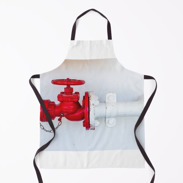 Item preview, Red Fire Valve And Pipe Connection Mounted On White Wall Industrial Fire Safety Plumbing Fixture designed and sold by Nmallia.