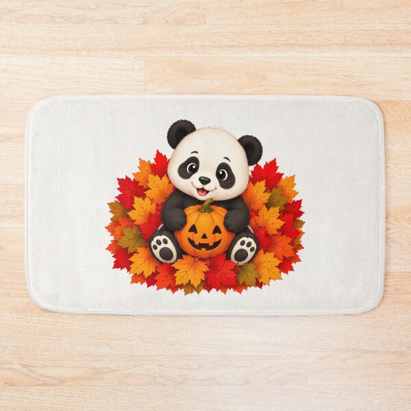 Item preview, Panda Pumpkin Jack O Lantern Halloween Leaves designed and sold by Seculinator.