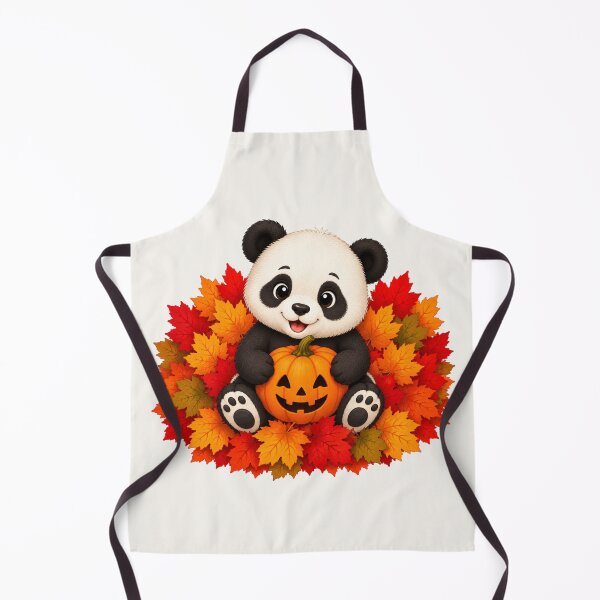 Item preview, Panda Pumpkin Jack O Lantern Halloween Leaves designed and sold by Seculinator.