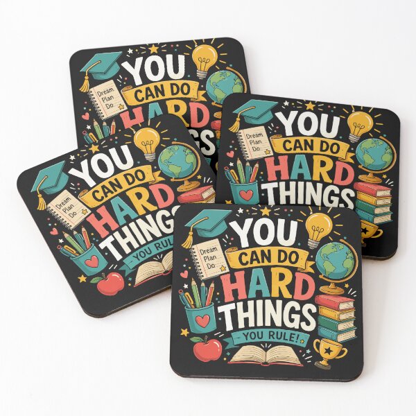 Item preview, You Can Do Hard Things – Inspirational Teacher Classroom Motivation Retro Vector Design designed and sold by Huddy-clothes.