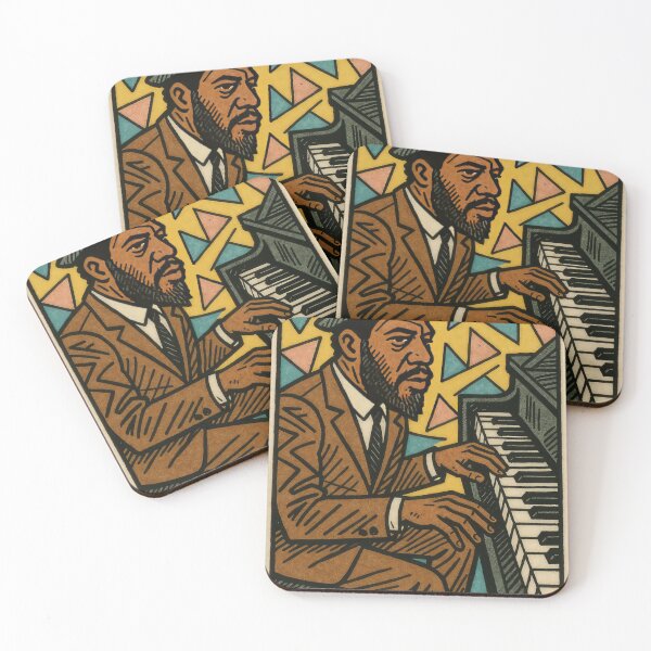 Item preview, Thelonious Monk Jazz Legend – Geometric Modern Art Piano Portrait #551 designed and sold by vistalyn.