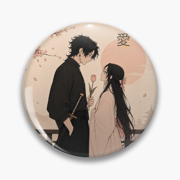 Item preview, 愛 Eternal Love Under Sakura Blossoms – Japanese Anime Couple Art designed and sold by PearlPathFinds.