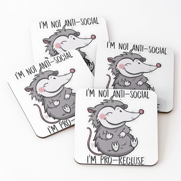Item preview, I'm Not Anti Social I'm Pro Recluse Funny Opossum designed and sold by JossDesign15.