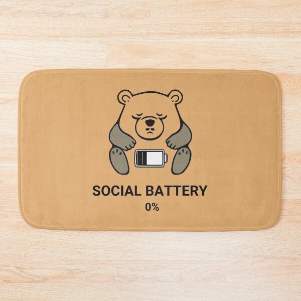 Item preview, Social Battery Zero Bear Flat Vector Cartoon designed and sold by AbderraimArt.