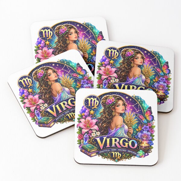Item preview, Virgo Goddess Floral Butterfly Galaxy Zodiac Art designed and sold by Zodiac Celestial Art.