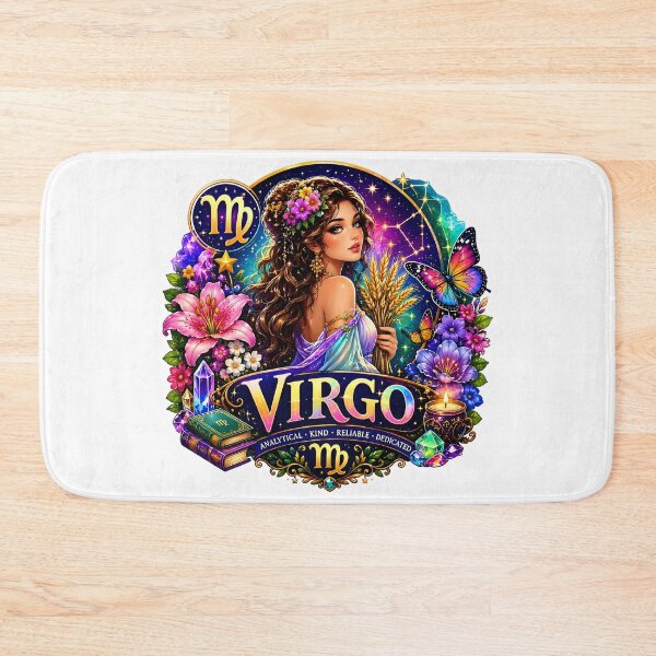 Item preview, Virgo Goddess Floral Butterfly Galaxy Zodiac Art designed and sold by Zodiac Celestial Art.