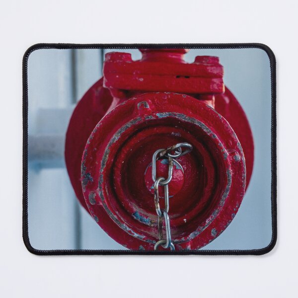 Item preview, Red Fire Valve And Pipe Connection Mounted On White Wall Industrial Fire Safety Plumbing Fixture designed and sold by Nmallia.