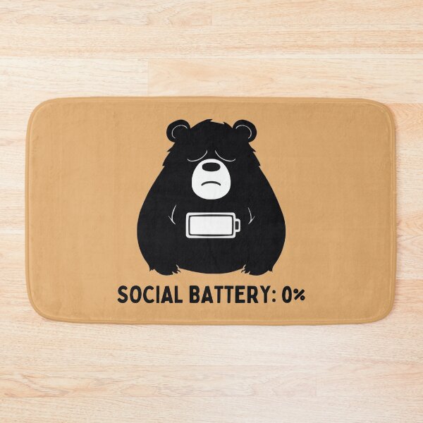 Item preview, Tired Introvert Bear Social Battery 0 Percent Vector Art designed and sold by AbderraimArt.