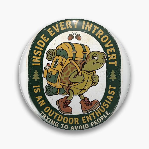 Item preview, Introvert Outdoor Enthusiast Retro Turtle designed and sold by SandyPlace.