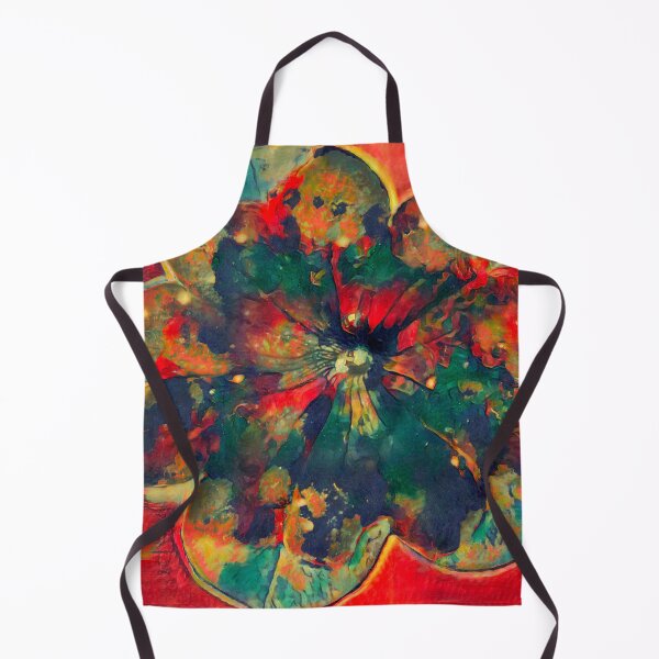 Item preview, Impressionist Abstract Deep Teal and Red Hibiscus Flower designed and sold by BalkanBloom.