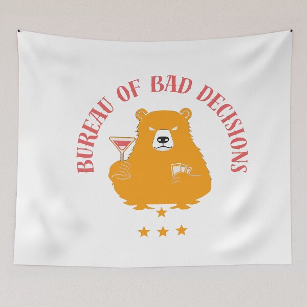 Item preview, Bureau Of Bad Decisions Gambling Bear Retro Vector designed and sold by AbderraimArt.