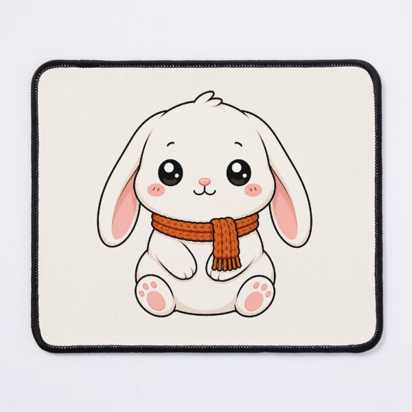 Item preview, Cute White Bunny Orange Scarf Winter Vibe designed and sold by Seculinator.