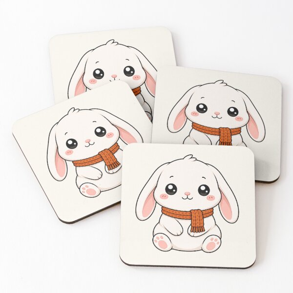 Item preview, Cute White Bunny Orange Scarf Winter Vibe designed and sold by Seculinator.