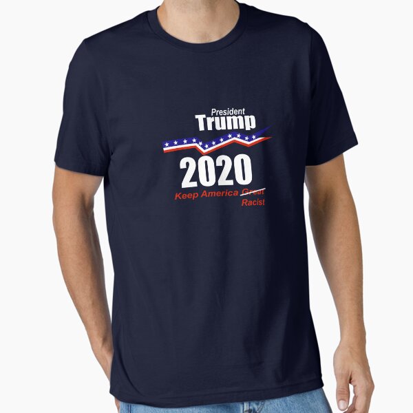Vista previa del artículo con la obra «El presidente Trump 2020 mantiene a Estados Unidos racista», diseñado y vendido por chriswilson111.