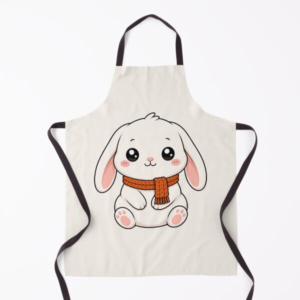 Item preview, Cute White Bunny Orange Scarf Winter Vibe designed and sold by Seculinator.