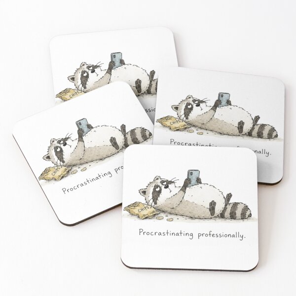 Item preview, Procrastinating Professionally Funny Raccoon Sticker designed and sold by JossDesign15.