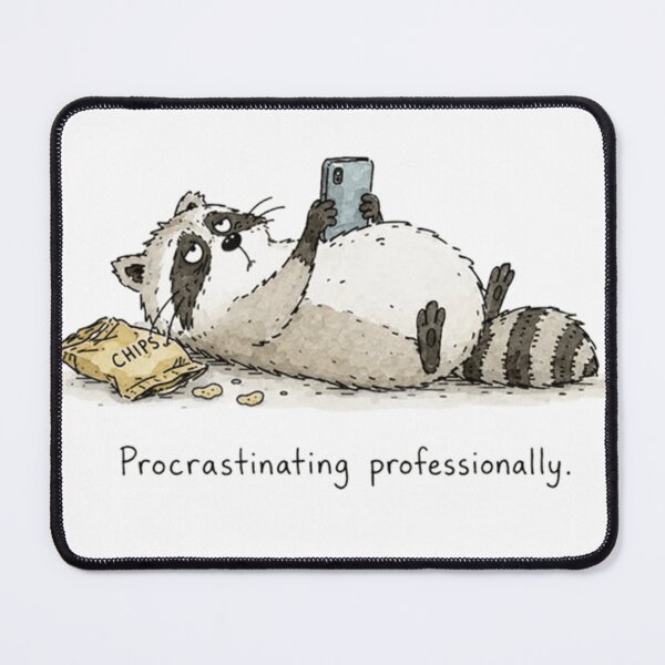 Item preview, Procrastinating Professionally Funny Raccoon Sticker designed and sold by JossDesign15.