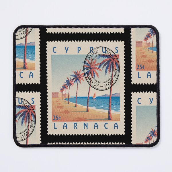 Item preview, Larnaca Cyprus Mediterranean Coast Postage Stamp Travel Sticker designed and sold by stickercuffs.