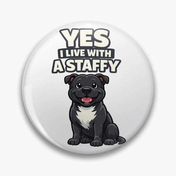 Item preview, Yes I Live With A Staffy designed and sold by BestFriendTees.