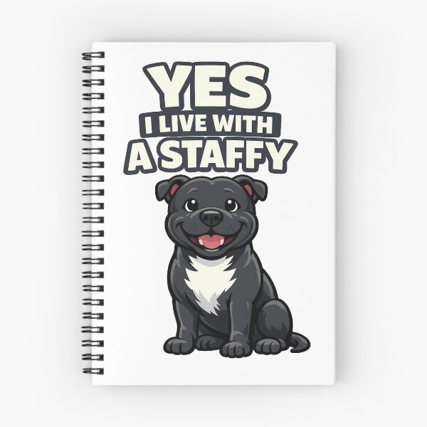Item preview, Yes I Live With A Staffy designed and sold by BestFriendTees.