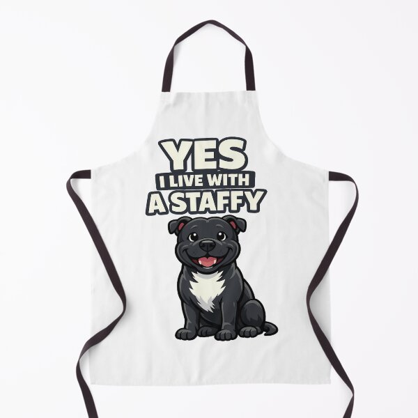 Item preview, Yes I Live With A Staffy designed and sold by BestFriendTees.