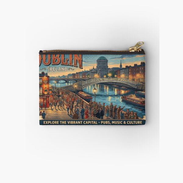 Item preview, Vintage Dublin Ireland Travel Poster - Celtic Heritage & Temple Bar Art designed and sold by ArtworkNorth.