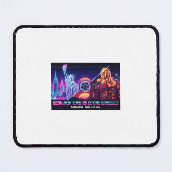 Item preview, Neon New York vs Gothic Brussels Retro City Art designed and sold by VikrantCreative.