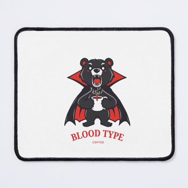 Item preview, Blood Type Coffee Vampire Bear Mascot Vector Art designed and sold by AbderraimArt.