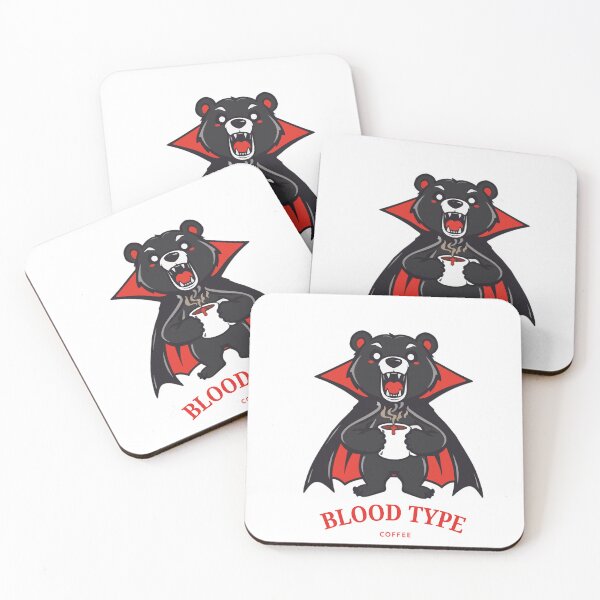 Item preview, Blood Type Coffee Vampire Bear Mascot Vector Art designed and sold by AbderraimArt.