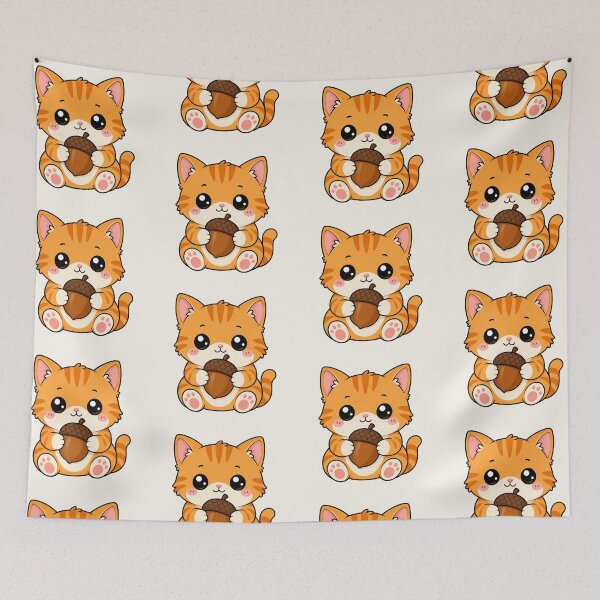 Item preview, Cute Orange Cat Holding Acorn Autumn Season designed and sold by Seculinator.