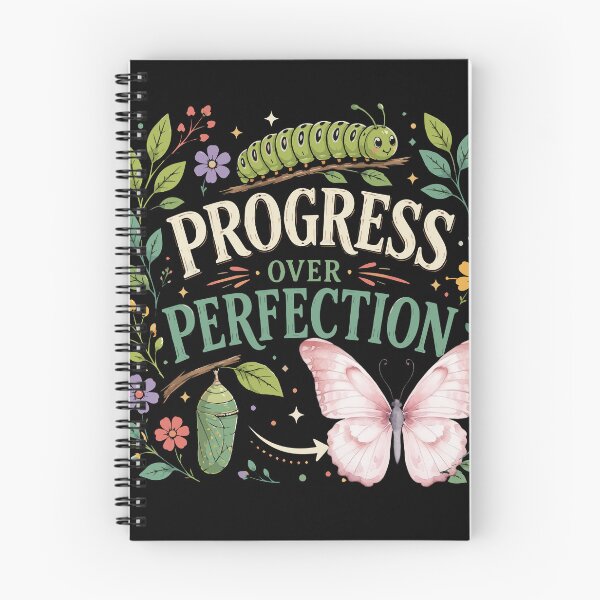 Item preview, Progress Over Perfection – Inspirational Butterfly Growth Vector Design  designed and sold by Huddy-clothes.