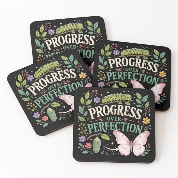 Item preview, Progress Over Perfection – Inspirational Butterfly Growth Vector Design  designed and sold by Huddy-clothes.