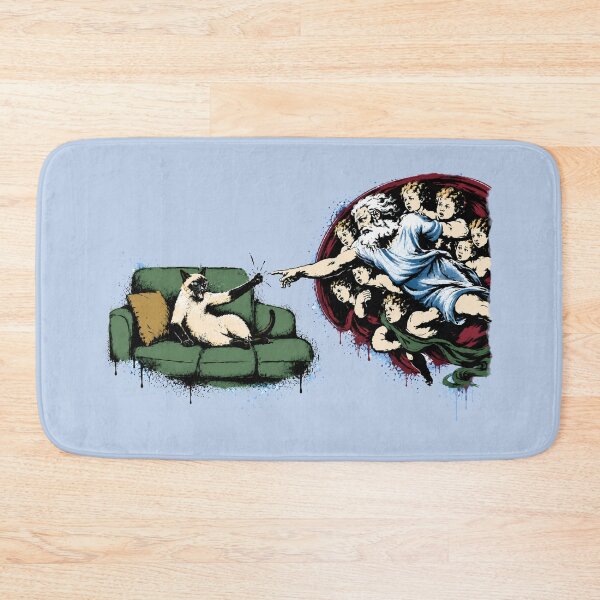 Item preview, cat vs god banksy street art style designed and sold by LgndryPhoenix.