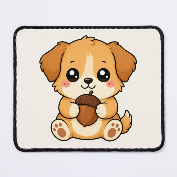 Item preview, Cute Puppy Holding Acorn Autumn Fall Season designed and sold by Seculinator.