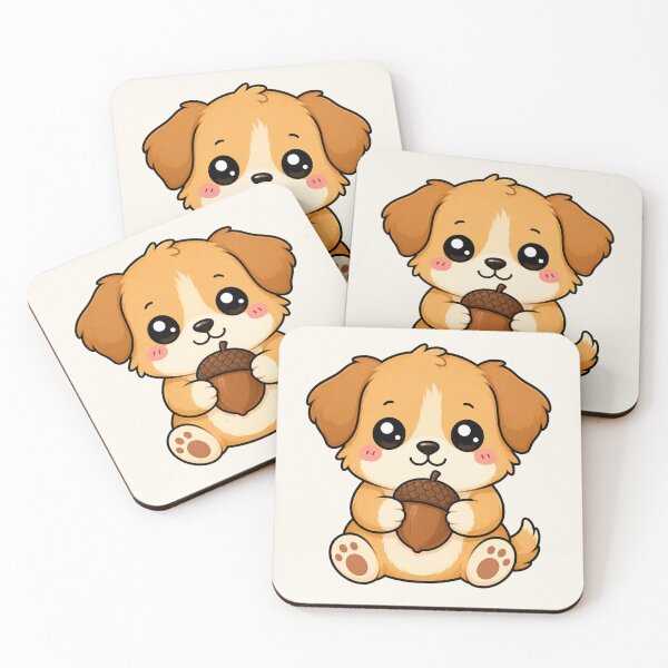 Item preview, Cute Puppy Holding Acorn Autumn Fall Season designed and sold by Seculinator.