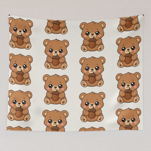 Artikelvorschau, Cute Teddy Bear Holding Acorn Autumn Season entworfen und verkauft von Seculinator.