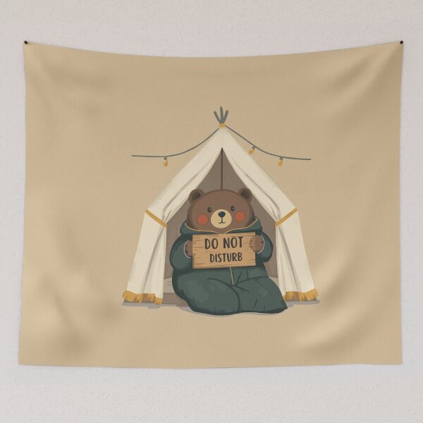 Item preview, Cozy Camping Bear Do Not Disturb Teepee Illustration designed and sold by AbderraimArt.