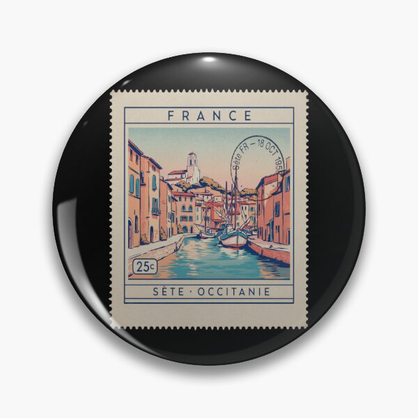 Item preview, Sète France Occitanie Coast Postage Stamp Travel Sticker designed and sold by stickercuffs.