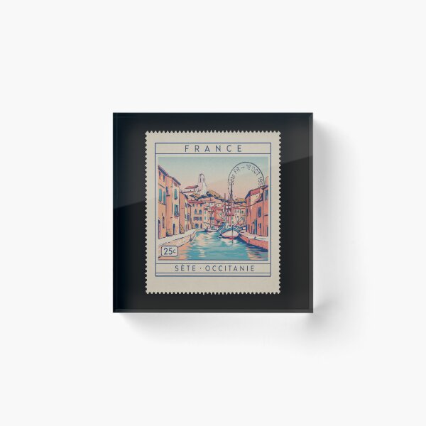 Item preview, Sète France Occitanie Coast Postage Stamp Travel Sticker designed and sold by stickercuffs.