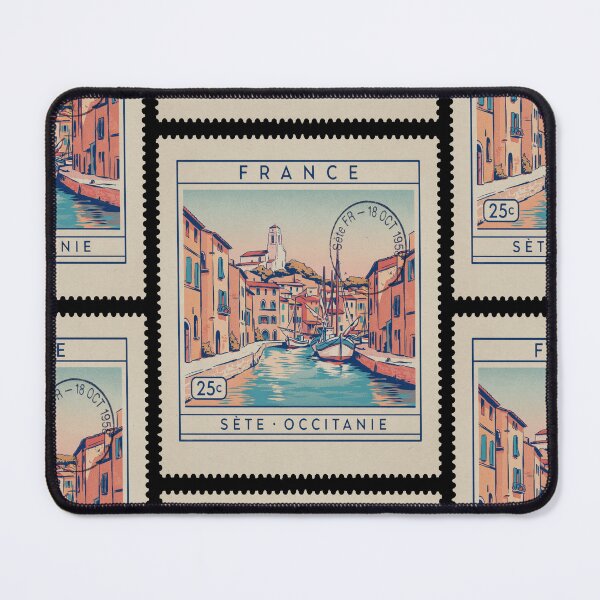 Item preview, Sète France Occitanie Coast Postage Stamp Travel Sticker designed and sold by stickercuffs.