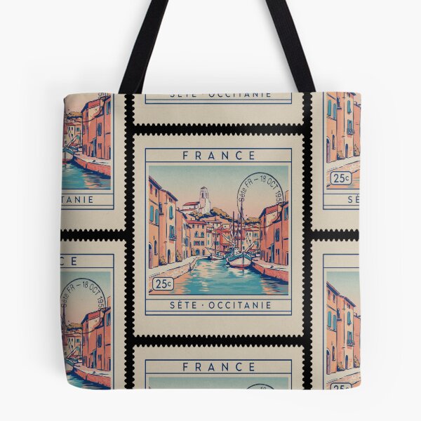 Item preview, Sète France Occitanie Coast Postage Stamp Travel Sticker designed and sold by stickercuffs.