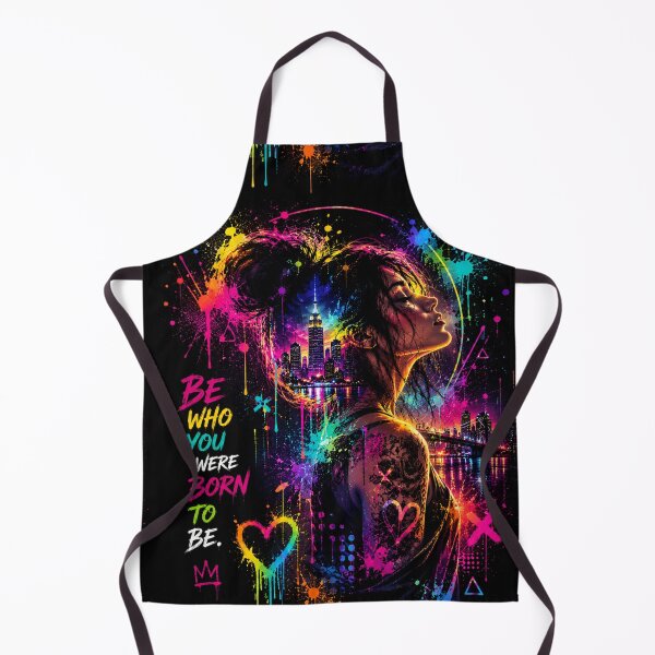 Item preview, Be Who You Were Born to Be | Neon Graffiti Double Exposure Art designed and sold by Personiq Kaleido.
