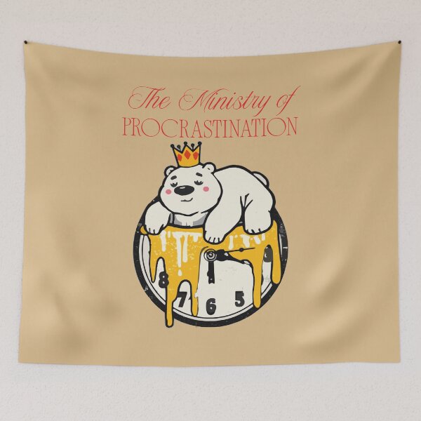 Item preview, Procrastination Ministry Lazy Polar Bear Vector Art designed and sold by AbderraimArt.