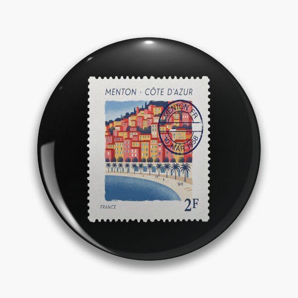 Item preview, Menton France Riviera Coastal Postage Stamp Travel Sticker designed and sold by stickercuffs.