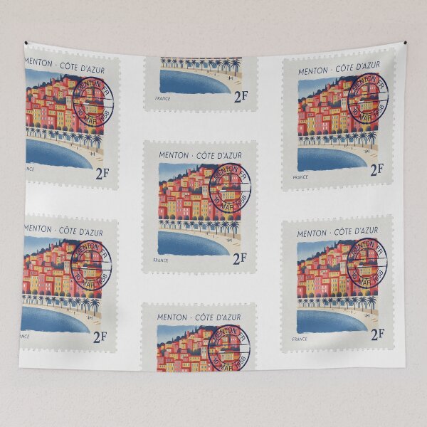 Item preview, Menton France Riviera Coastal Postage Stamp Travel Sticker designed and sold by stickercuffs.